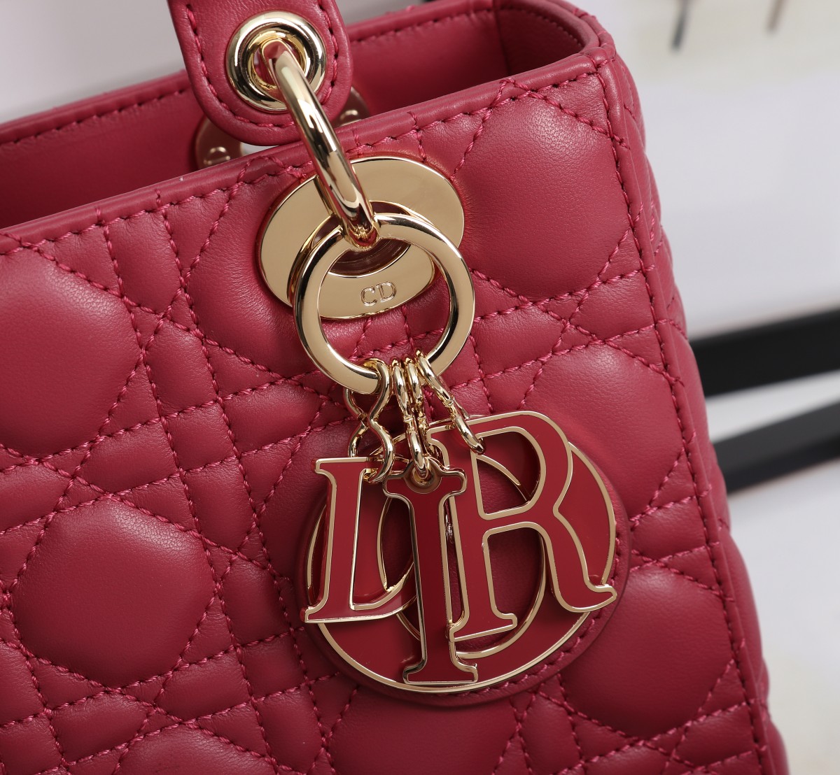 Small Lady Dior My ABCDior Bag Red Cannage Lambskin